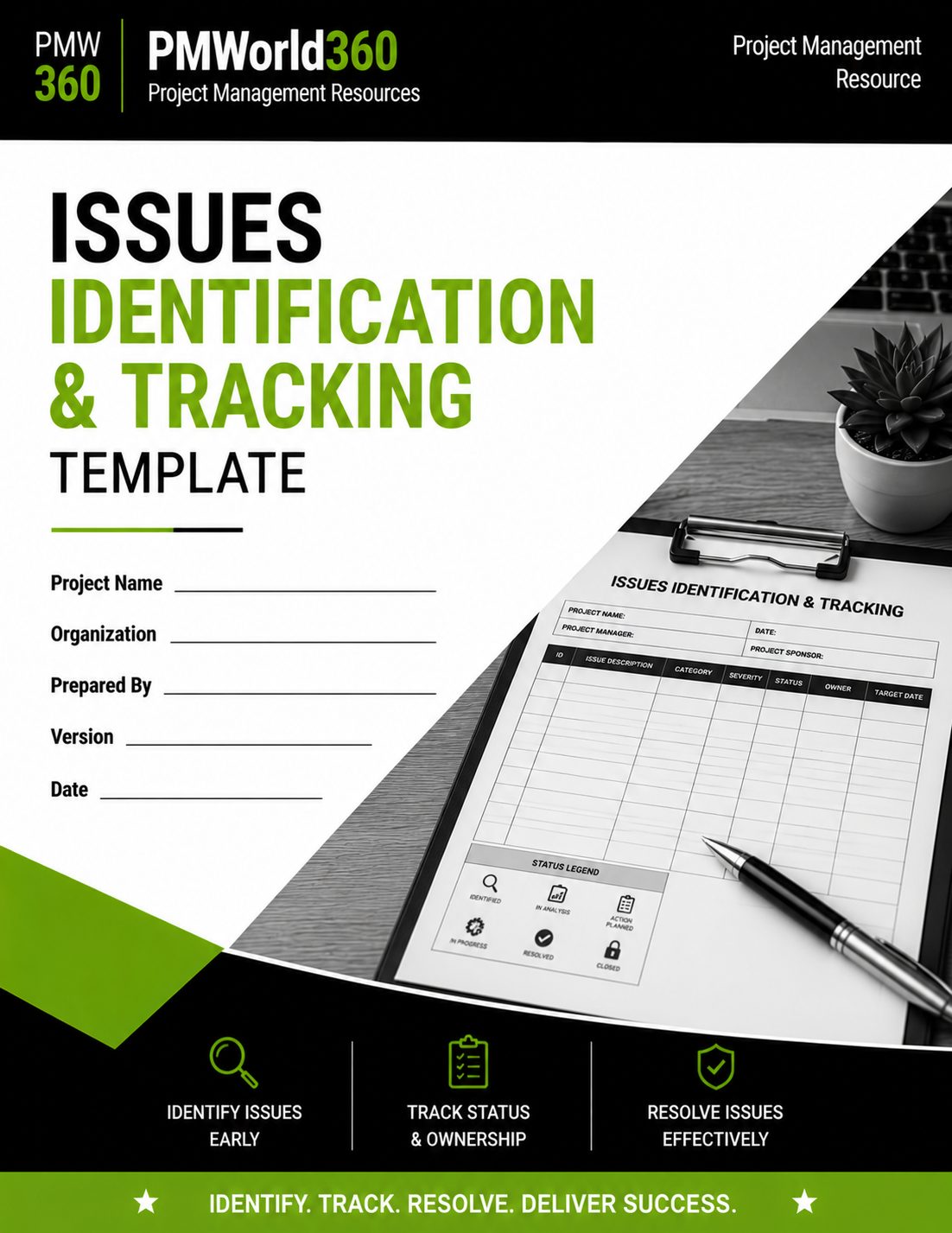 Project Issues Identification & Tracking template