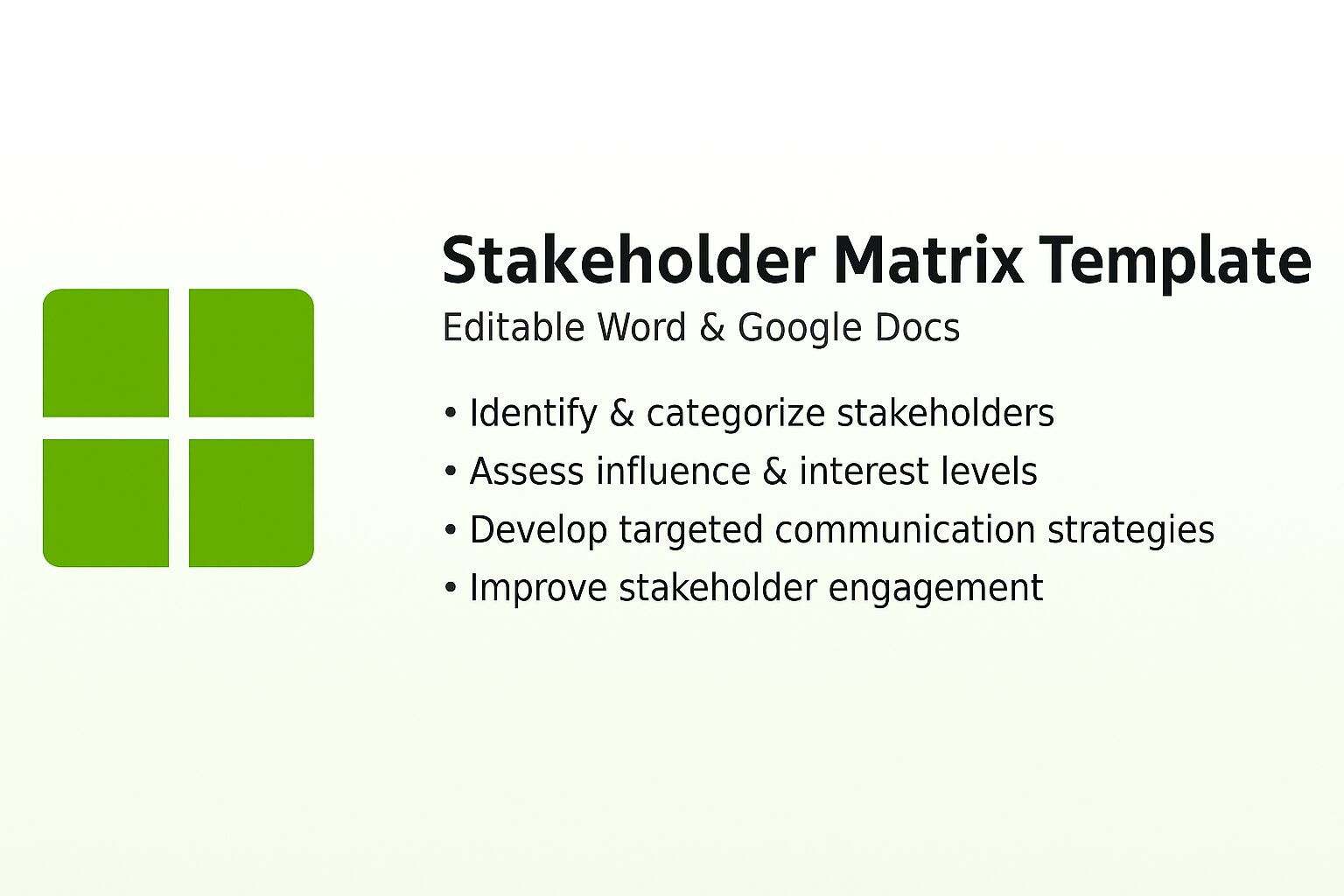 Stakeholder Matrix Template Preview