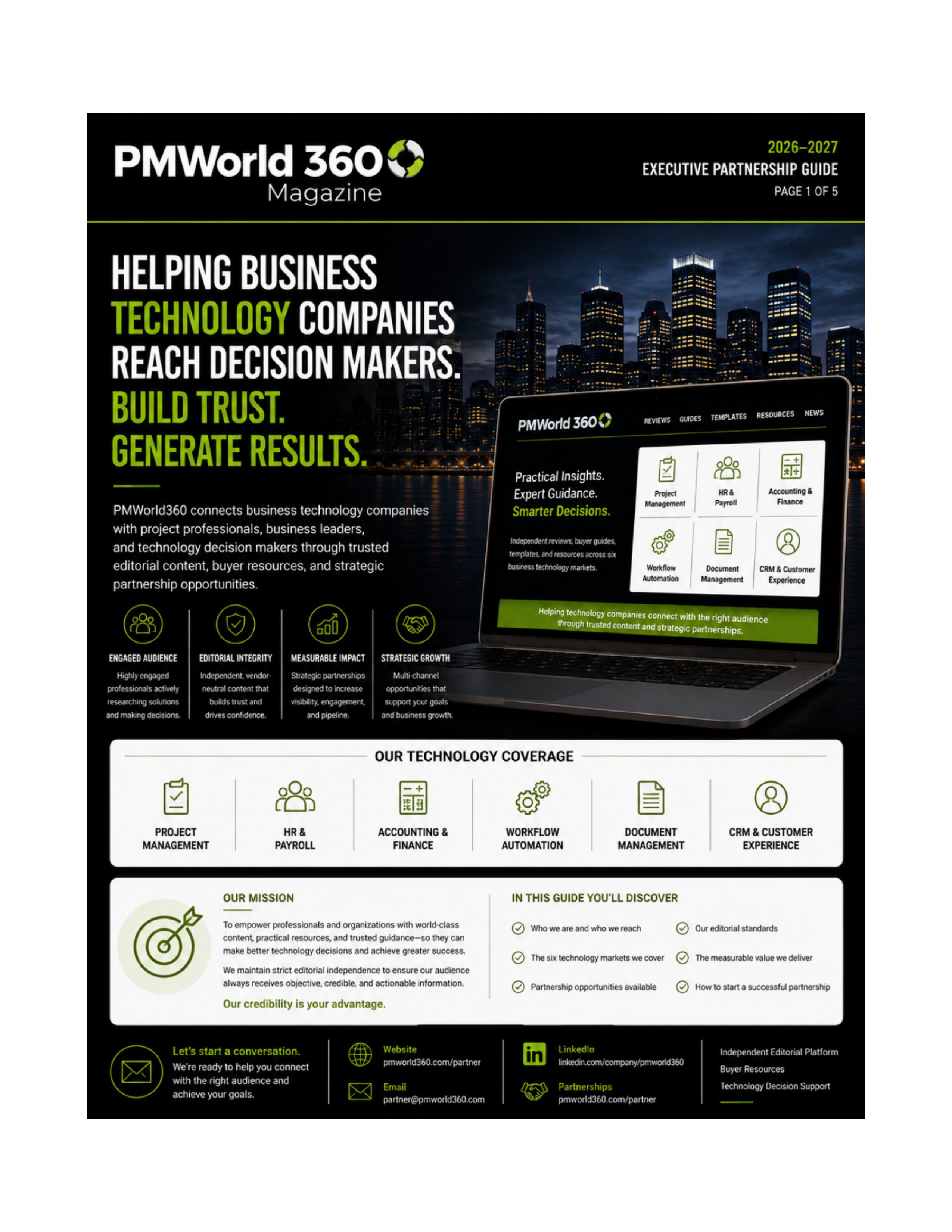 First-page preview of the PMWorld360 Executive Partnership Guide