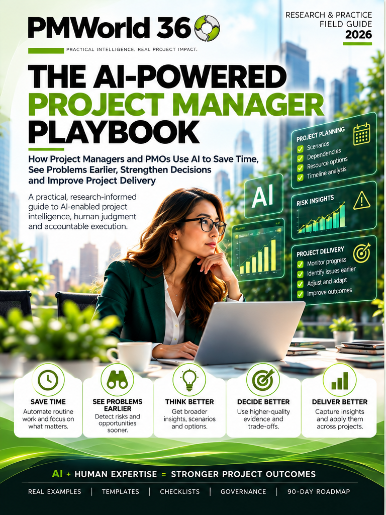 The AI-Powered Project Manager Playbook 2026 — PMWorld360 cover
