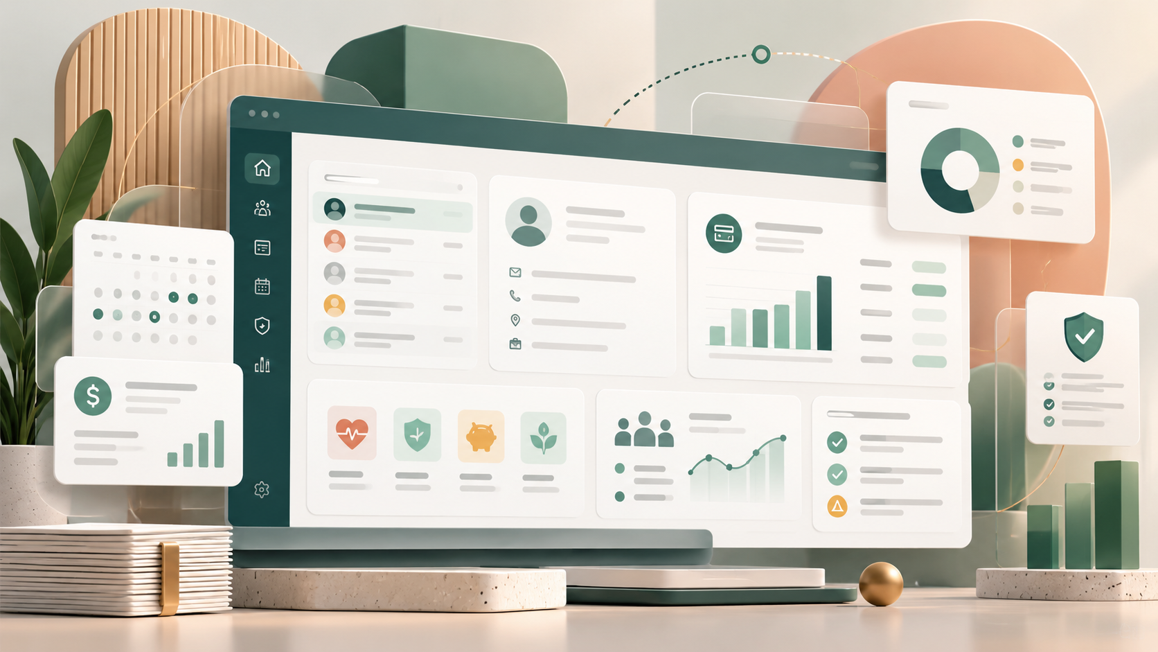 Illustrative HR & Payroll software workspace and interface