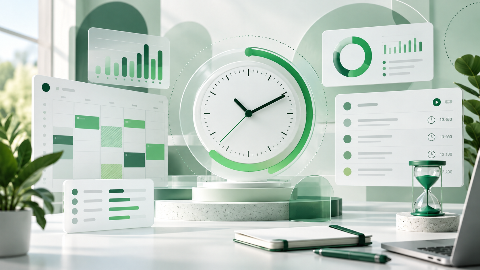 Illustrative Time Tracking software workspace and interface